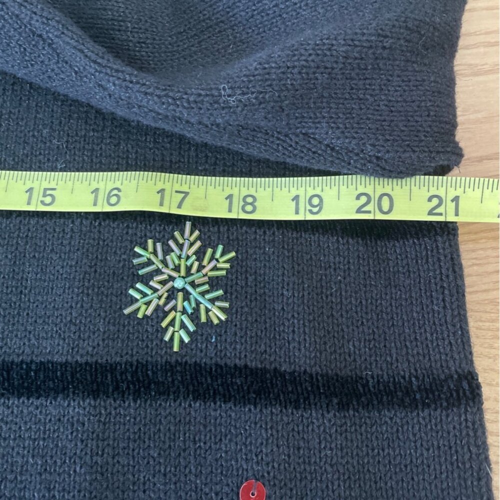 Vtg Quacker Factory Christmas Cardigan Women L w Snowman Snowflake Embellishment - Picture 8 of 9
